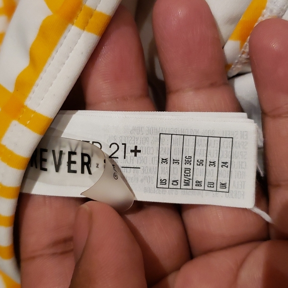 Yellow and White Grid Bikini bottoms Forever 21 Plus - Picture 6 of 6